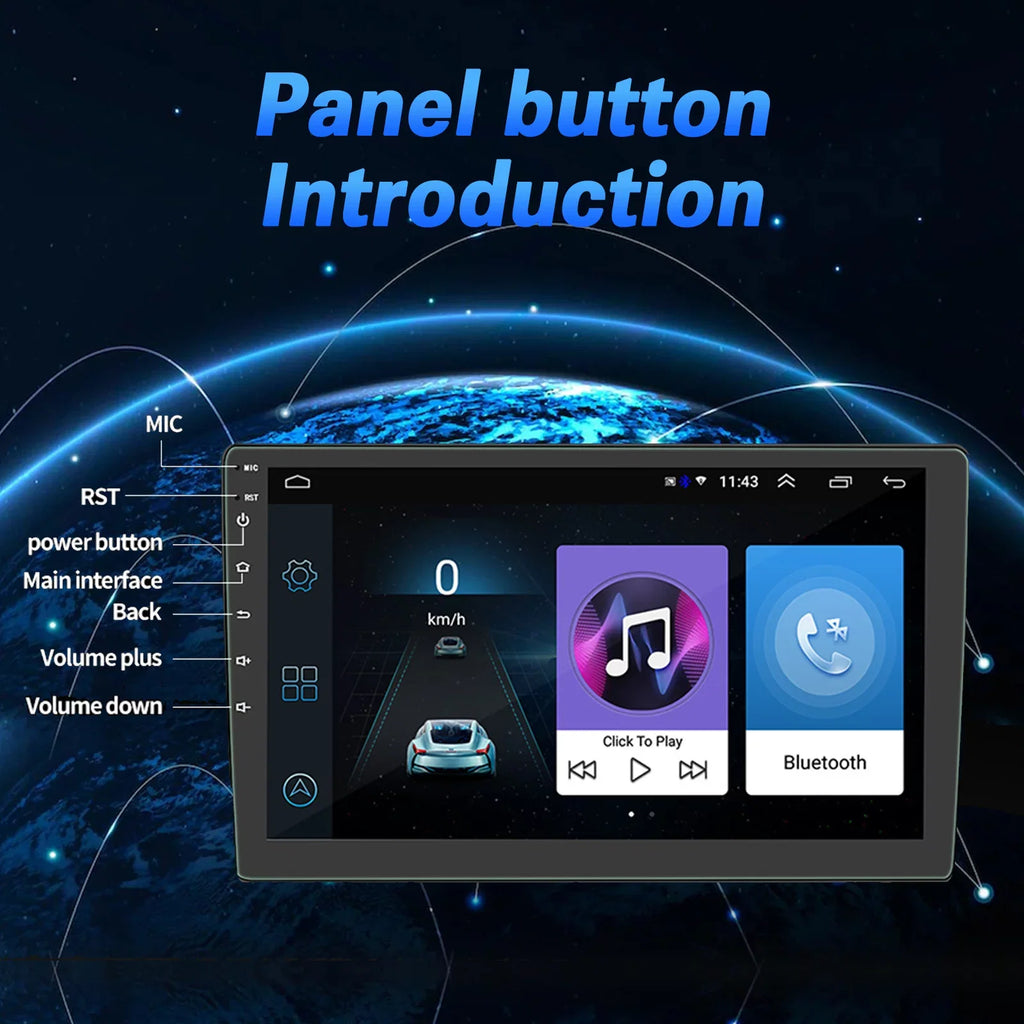 Double Din Car Stereo, 10.1" Android 10.1 Car MP5 Player, HD Touch Screen Car Radio W/Bluetooth Mirror Link GPS Function, Rear Camera Included (2G+32G)