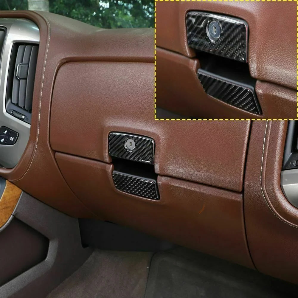 Teledu Carbon Fiber Co-pilot Storage Box Handle for Chevrolet Silverado Accessories