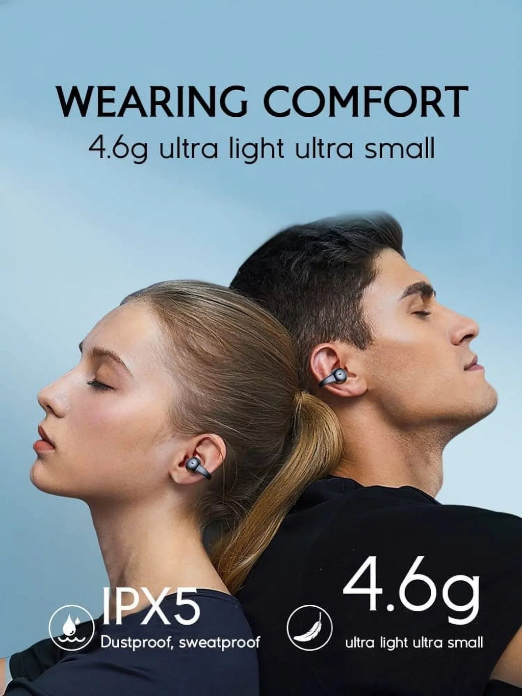 Bluetooth Earbuds Wireless Ear-Clip TWS Earphones for Motorola Moto G Power 5G (2023)/5G Stylus (2023) Phone - Bone Conduction Headphones True Stereo Charging Case Hands-free Mic B4K