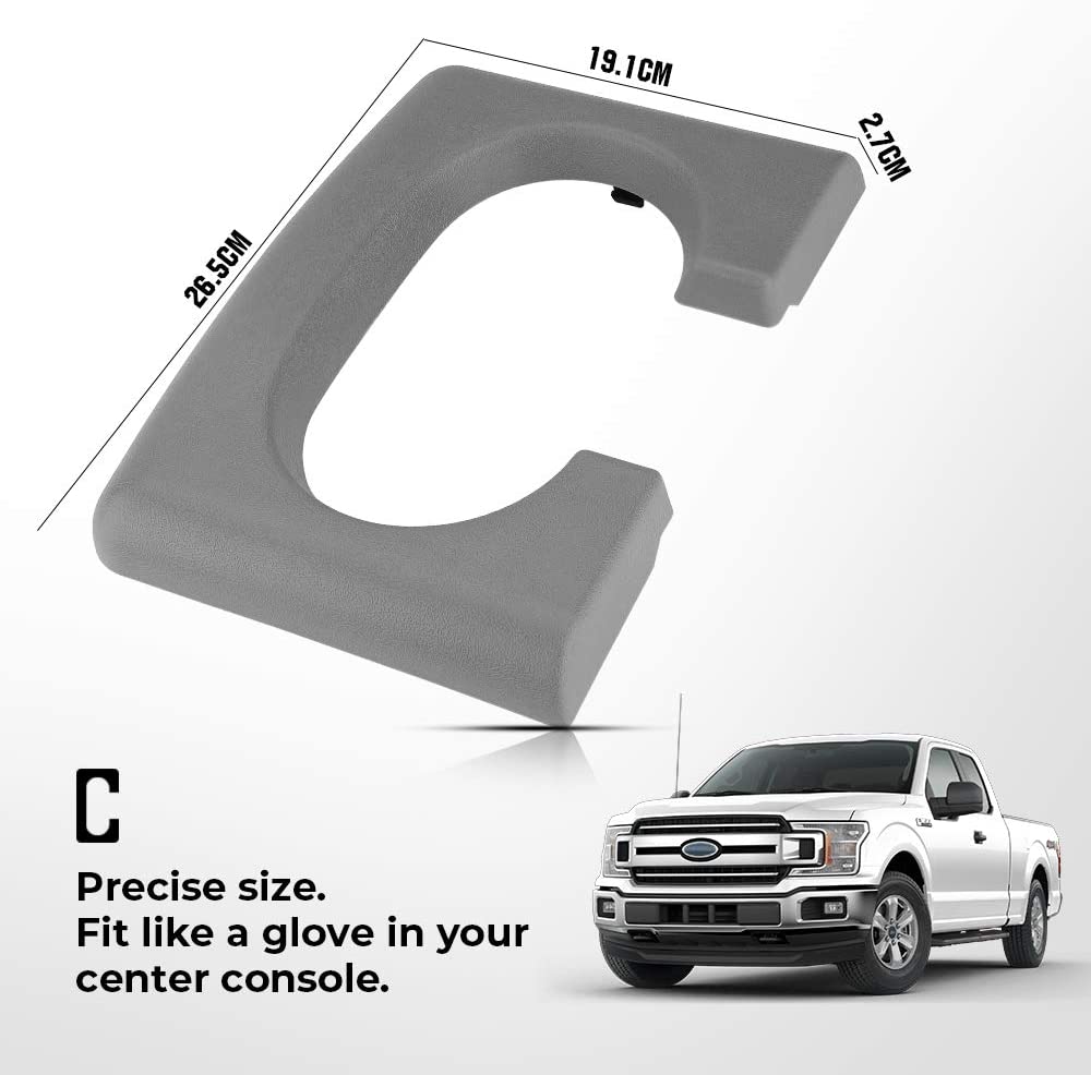 JOYTUTUS Center Console Cup Holder Gentlemen Pad Fits F150, Bench Seat Center Console Parts People (Gray)
