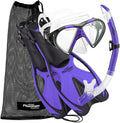 Phantom Aquatics Speed Sport Mask Fin Snorkel Set Adult, Twilight - Large/X-Large/Size 9 to 13
