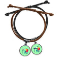 Designer Worked Hard Paint Seriously Bracelet Double Leather Rope Wristband Couple Set