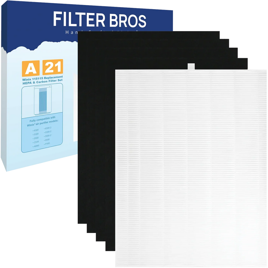 Filter Bros HEPA Individuals Filter A Compatible with Winix 115115 Plasmawave Series Home Air Purifiers 6300, P300, 5300, 5500, 5500-2, 5300-2, 6300-2, 9500, C535