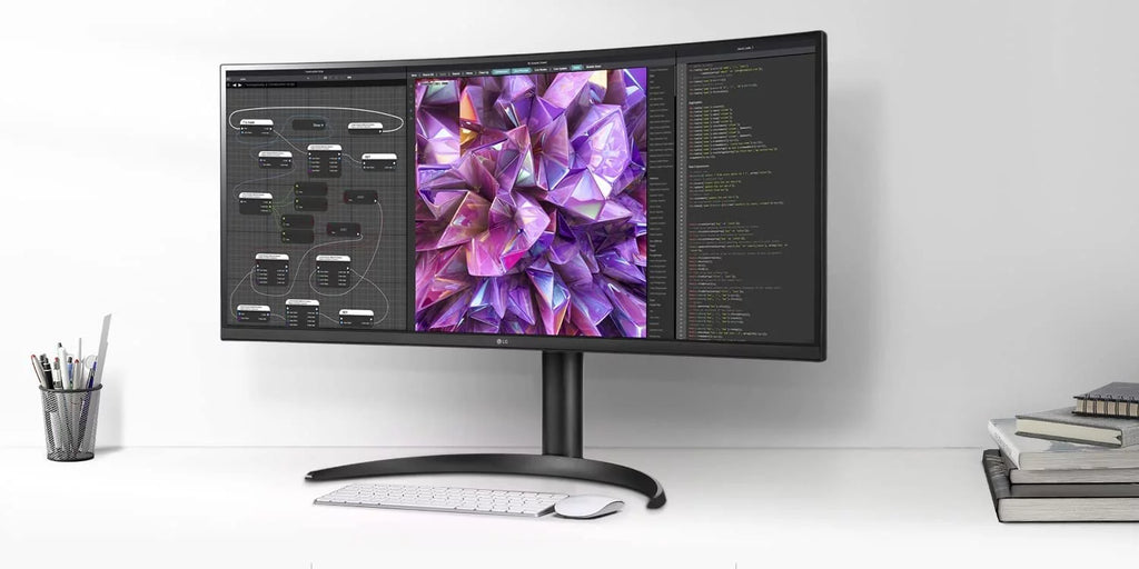 LG UltraWide QHD 34-Inch Curved Computer Monitor 34WQ73A-B, IPS with HDR 10 Compatibility, Built-In KVM, and USB Type-C, Dark
