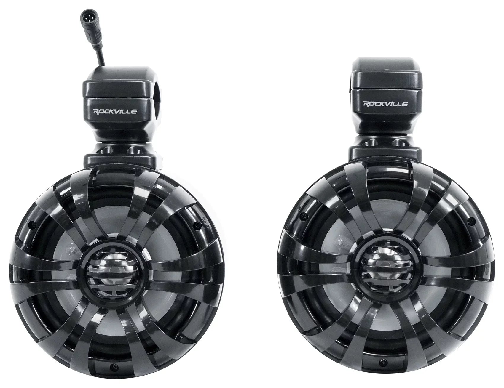 Pair Memphis Audio RNGR65FE Pods+LED Tower Speakers+Amp For 2018+ Polaris Ranger