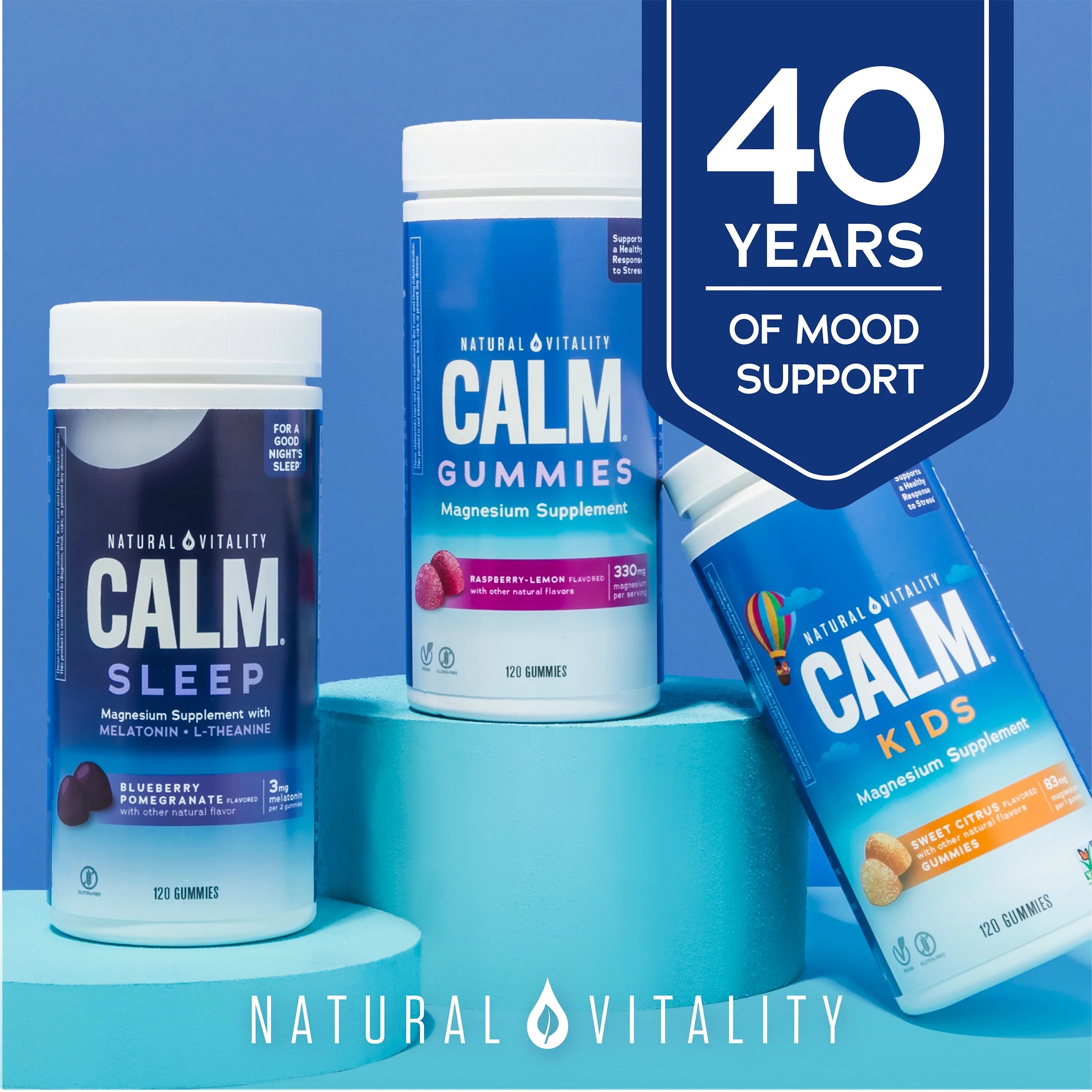 Natural Vitality Calm Kids Magnesium People Gummies, Sweet Citrus, 83 mg, 120 Count