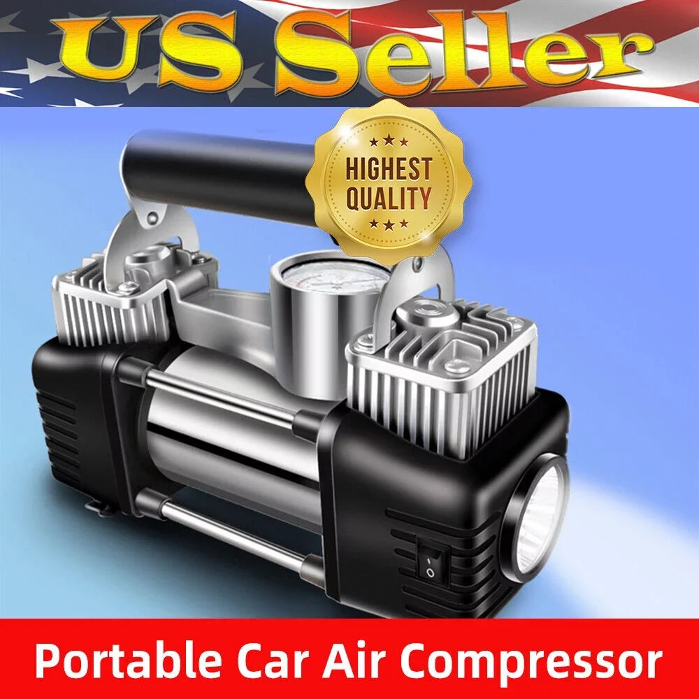 Jahy2Tech Dark Portable Air Compressor 12V Electric Pump Quick Inflation 280W Roadside Assistance