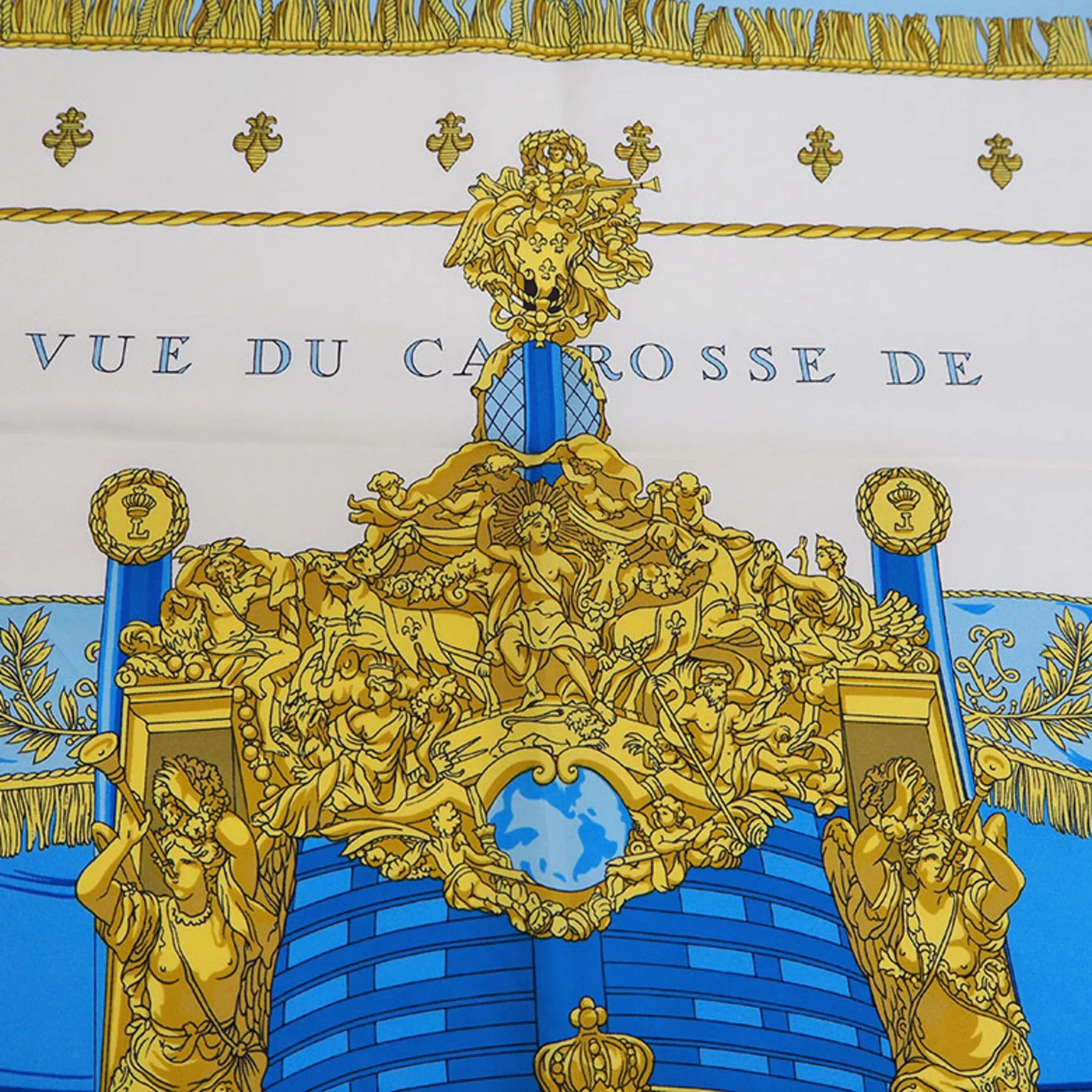 Pre-Owned Hermes Silk Scarf Light Blue (Like New)