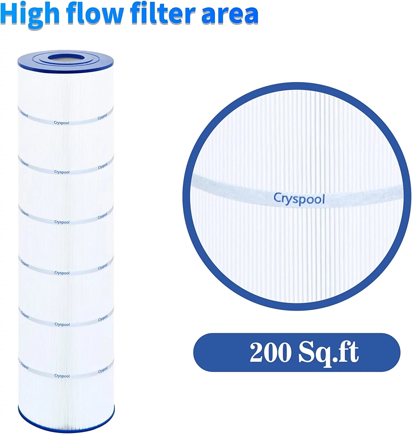 CRYSPOOL Pool Filter Compatible with Jandy CS200, R0462400, PJANCS200, Unicel C-8418, Filbur FC-0823, 200 sq.ft, 1 Pack