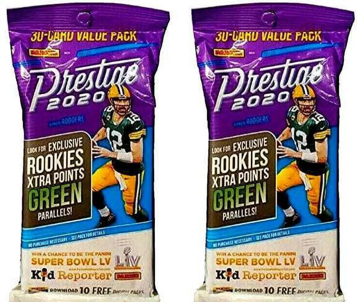 NFL Panini 2020 Prestige Football LOT of 2 Trading Card VALUE Packs (30 Card Per Pack!)