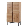Modern Wooden Cabinet with Geometric Design and Metal Legs