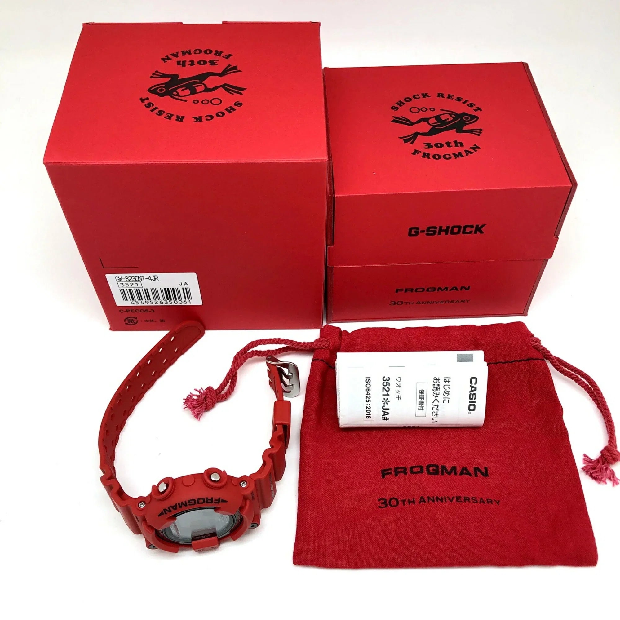 Pre-Owned CASIO Casio G-SHOCK Watch GW-8230NT-4JR FROGMAN 30th Anniversary Reprint Model Red Digital Tough Solar People ITWD1QAESCTM (Good)