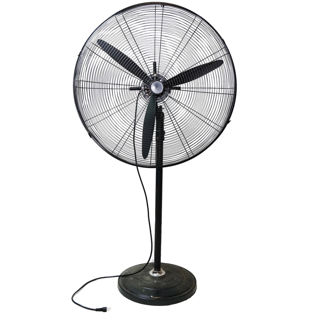 Northlight 30" Adjustable 3-Speed Oscillating Industrial Pedestal Fan - Ebony