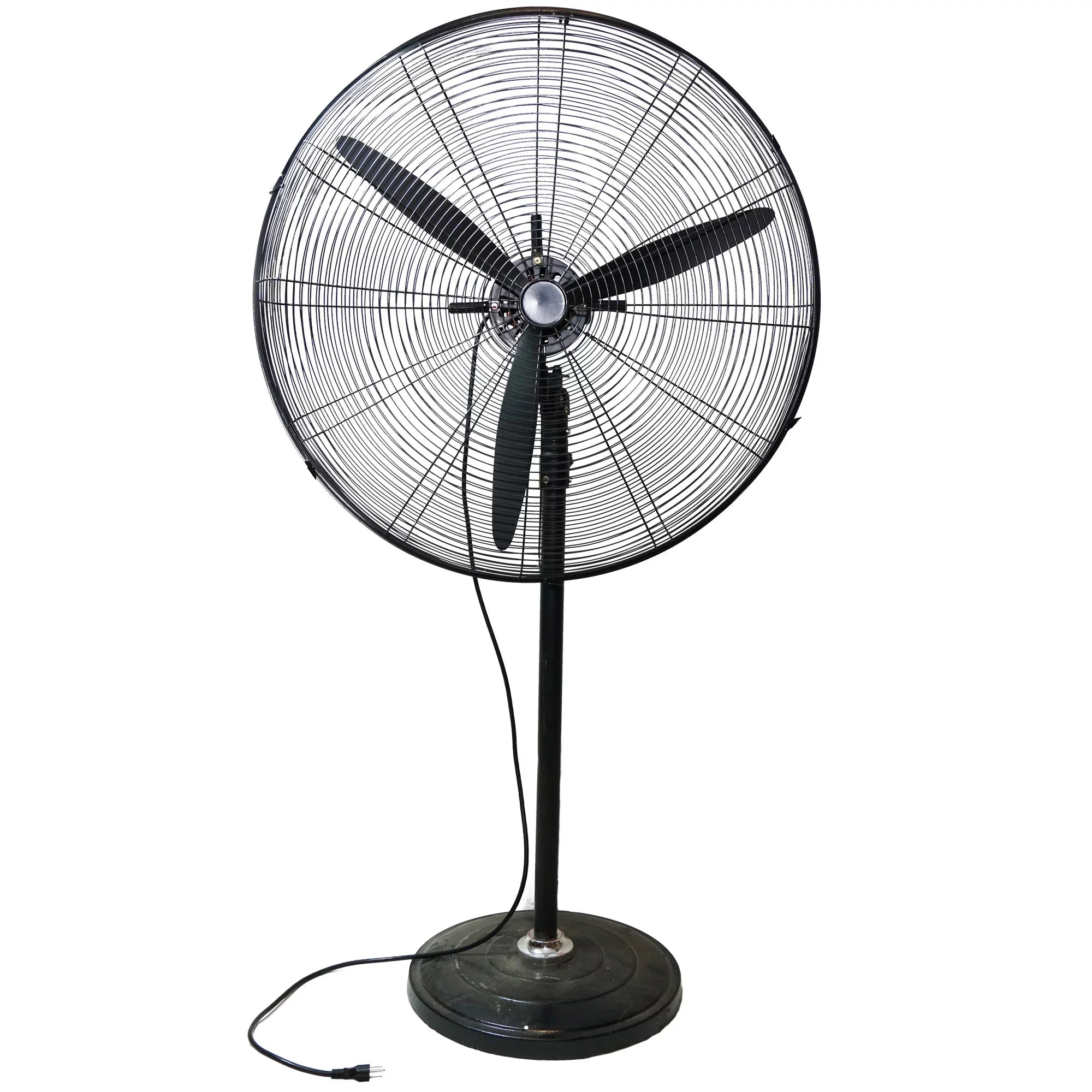 Northlight 30" Adjustable 3-Speed Oscillating Industrial Pedestal Fan - Ebony