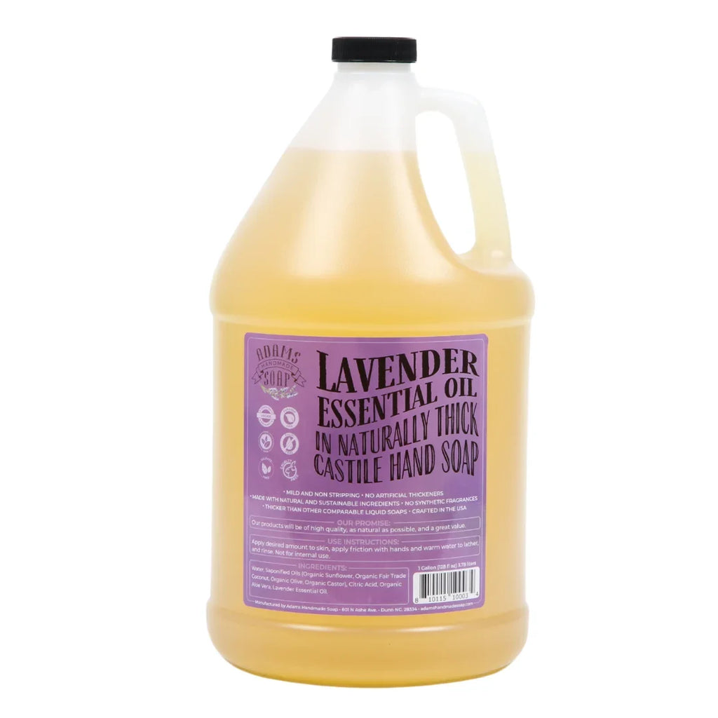 Termination Organic Liquid Castile Hand Soap 1 Gallon Refill Adams Handmade Soap