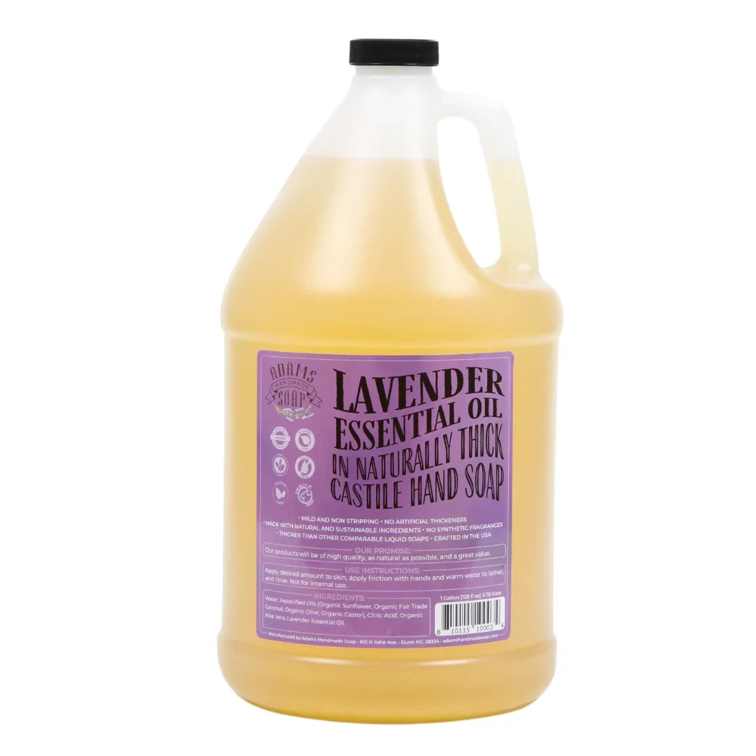 Termination Organic Liquid Castile Hand Soap 1 Gallon Refill Adams Handmade Soap