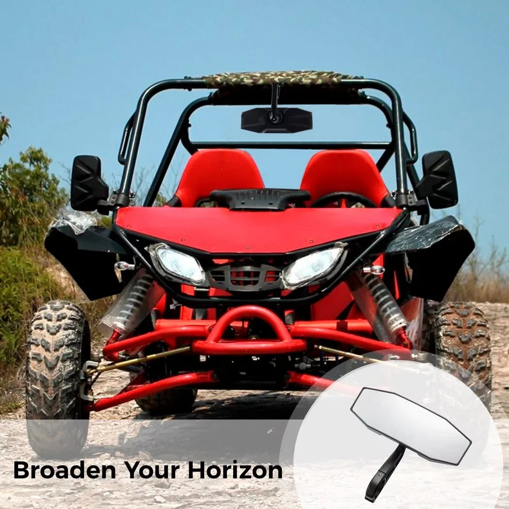 Rear View Center Mirror, 10" Ultra Clear SXS UTV Rear View Mirror, Adjustable Panoramic UTV Rear-view Mirror Fit for 1.75" Roll Bar