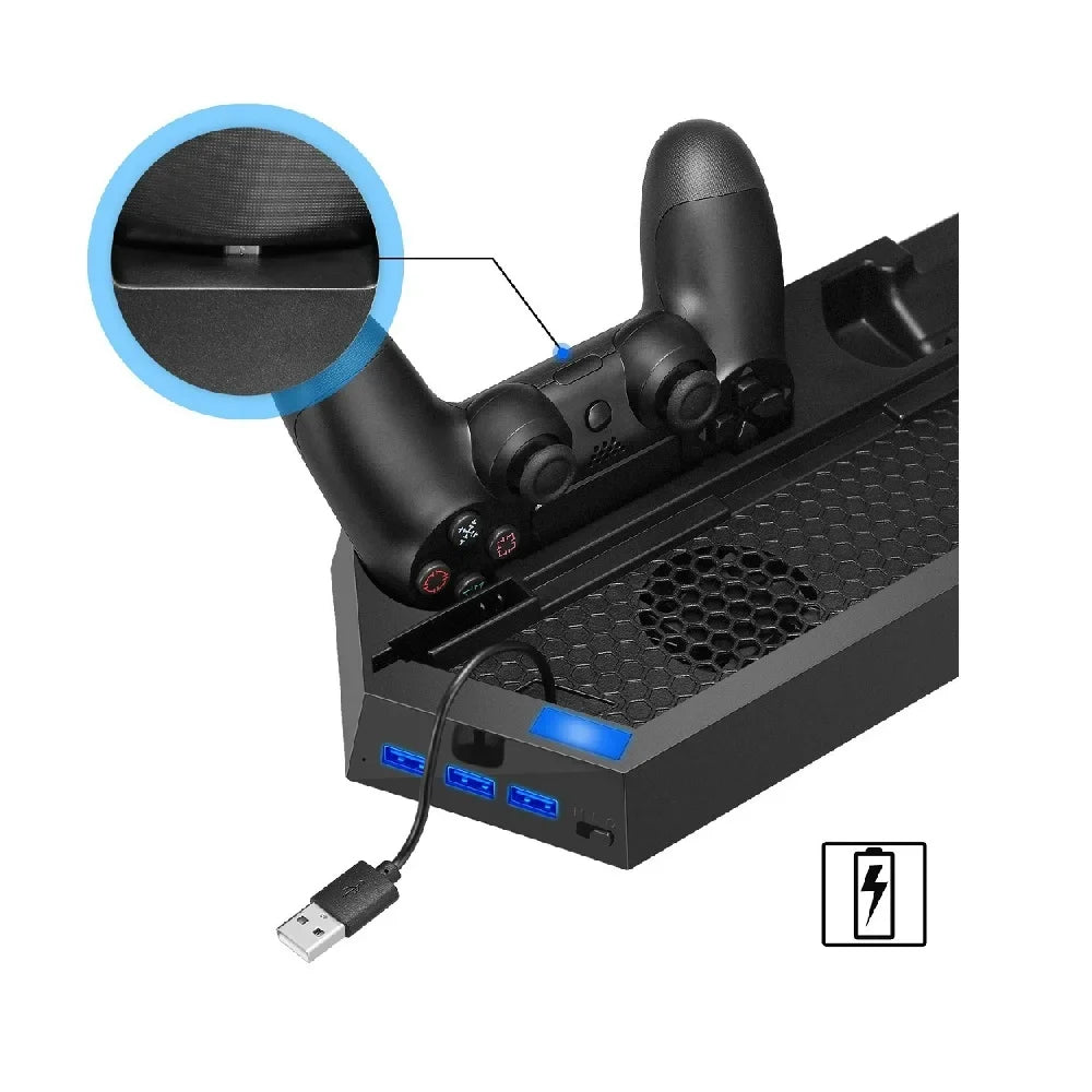 PS4 Cooling Station Vertical Stand with 2 Controller Charging Dock PlayStation 4