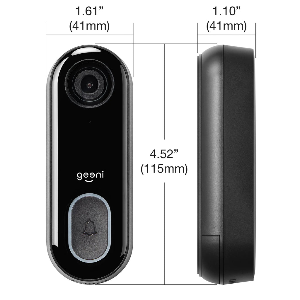 Geeni Video Doorbell Wired Wifi with 1080P Wide Angle, Motion Activated Alerts, 2-Way Audio, Night Vision, and Easy Installation Video Doorbells Camera for Home Security