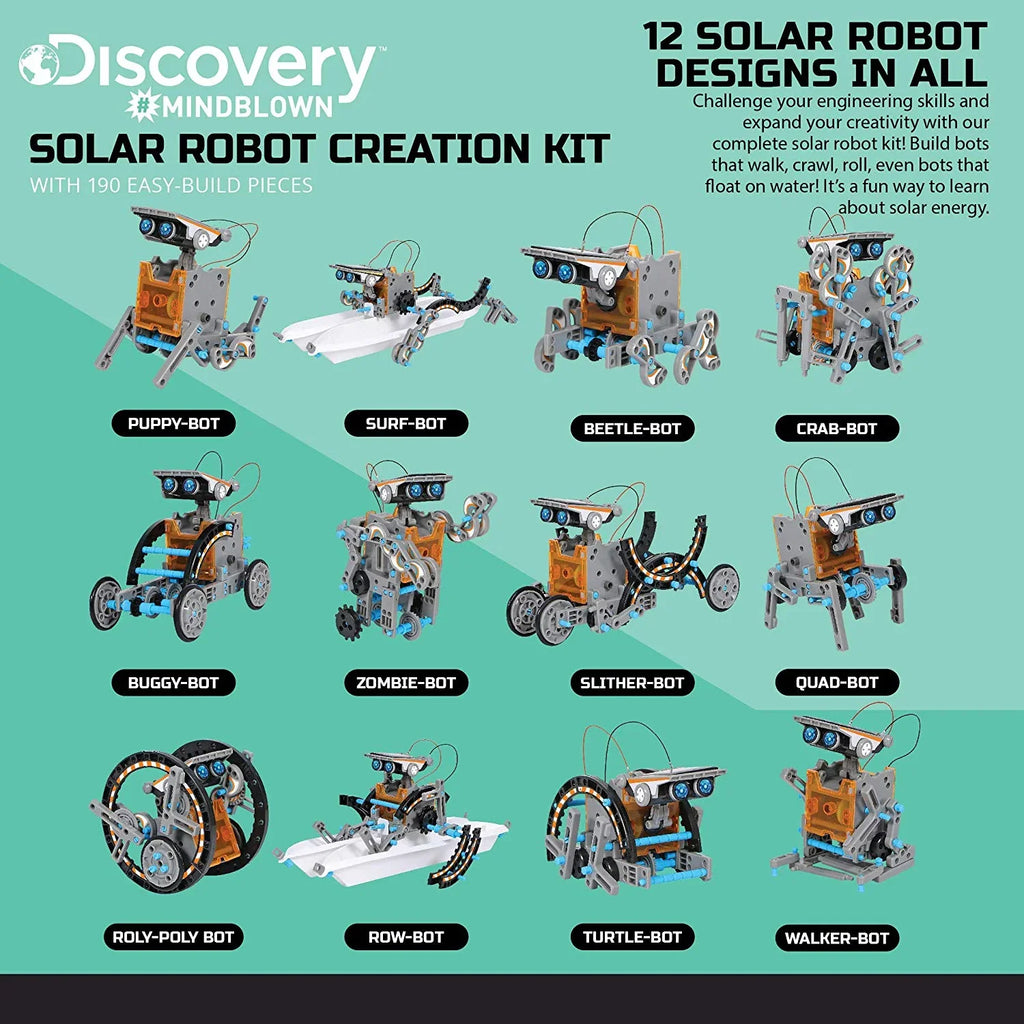 Discovery Kids Mindblown STEM 12-in-1 Solar Robot