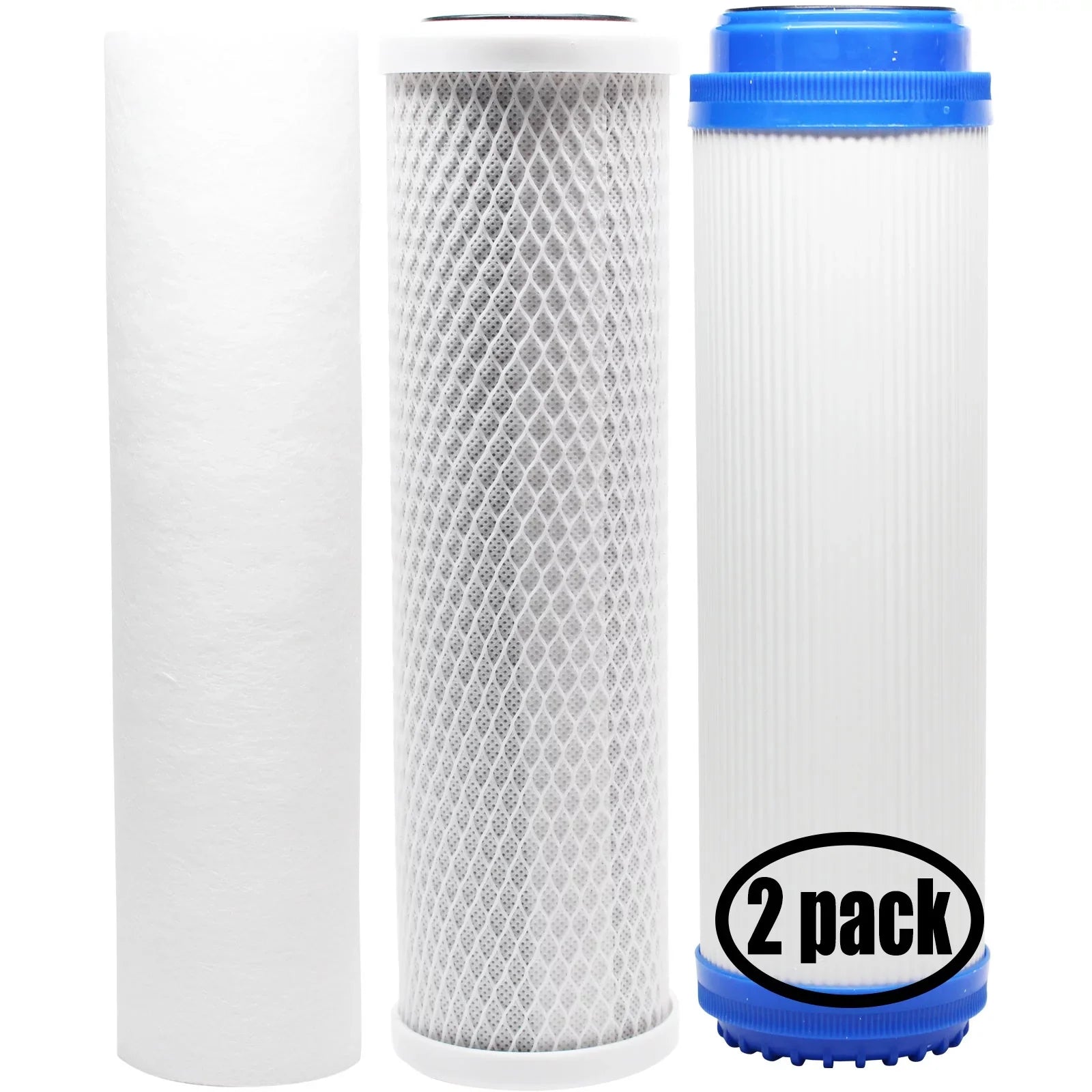 2-Pack Gentlemen for Filter Kit for Pentek 158603 RO System - Includes Carbon Block Filter, PP Gentlemen Filter & GAC Filter - Denali Pure Brand