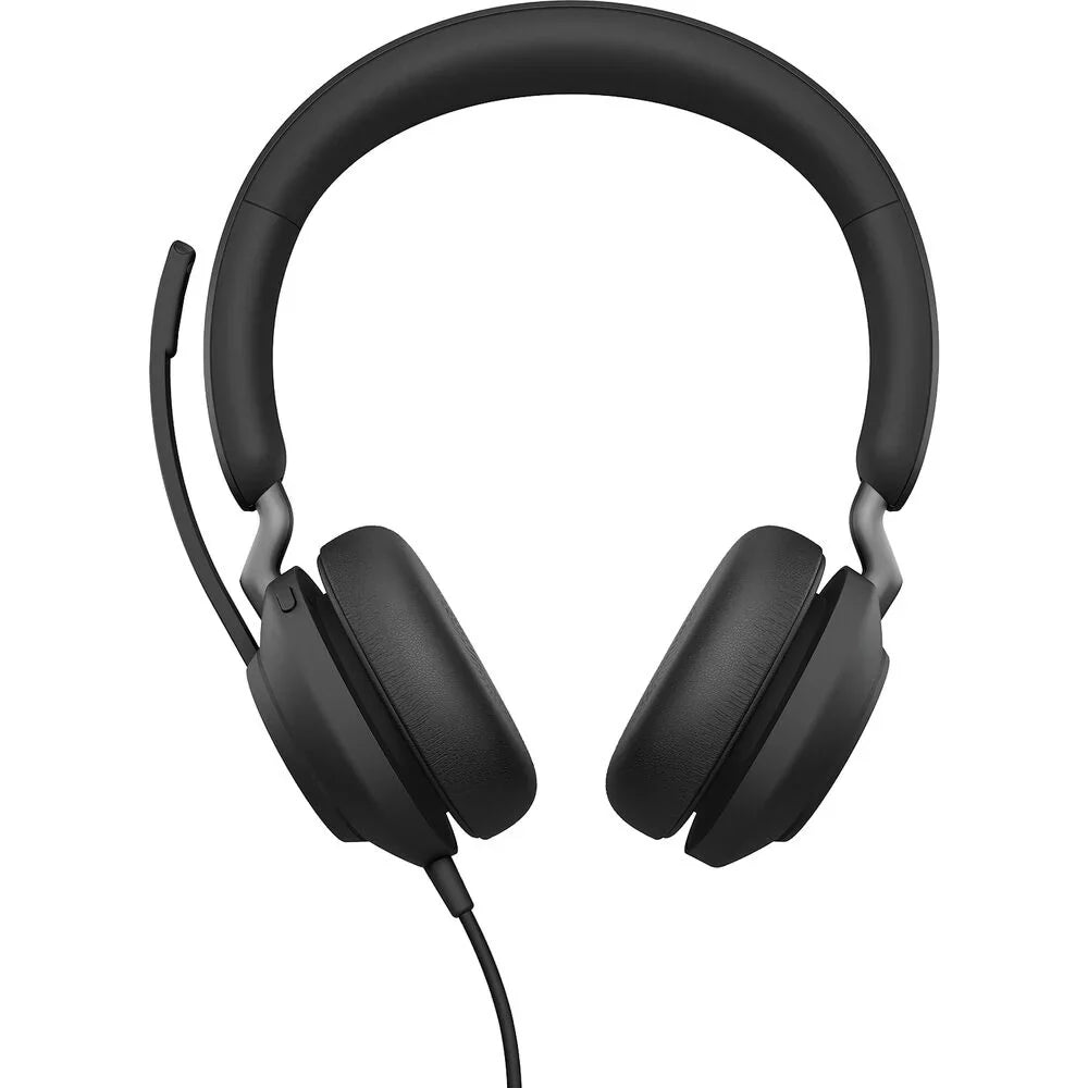 Jabra Evolve2 40 UC Wired Headphones, USB-C, Stereo, Ebony - Telework Headset for Calls and Music, Enhanced All-Day Comfort, Passive Noise Cancelling Headphones, UC-Optimized with USB-C - (Open Box)