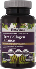 ResVitale Ultra Collagen Enhance - Anti Aging Skin Care and Joint People with Hydrolyzed Collagen Peptides, Hyaluronic Acid, Resveratrol, Grape Seed Extract and Dermaval Bioactive Edge 90 Caps