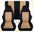T233-Designcovers Compatible with 2003-2006 Jeep Wrangler LJ Two Tone Seat Midnight and Tan - Full Set Front&Rear
