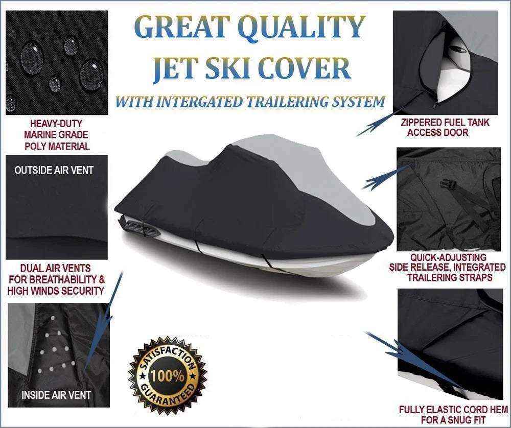 SUPER HEAVY-DUTY COVER Compatible for 2-3 SEAT UP TO 119" LENGTH Compatible for YAMAHA Sea Doo Sea-Doo POLARIS HONDA JET SKI COVER