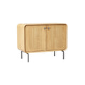Mid-Century Modern Wood Sideboard with Ribbed Design and Metal Legs