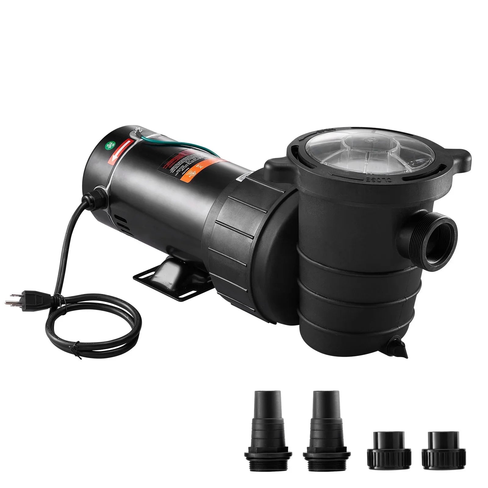 SKYSHALO Swimming Pool Pump, 1.5 HP 115 V, 1100 W Single Speed Pump for In/ Above Ground Pool w/ Strainer Basket, 5280 GPH Max. Flow, Certification of ETL for Security