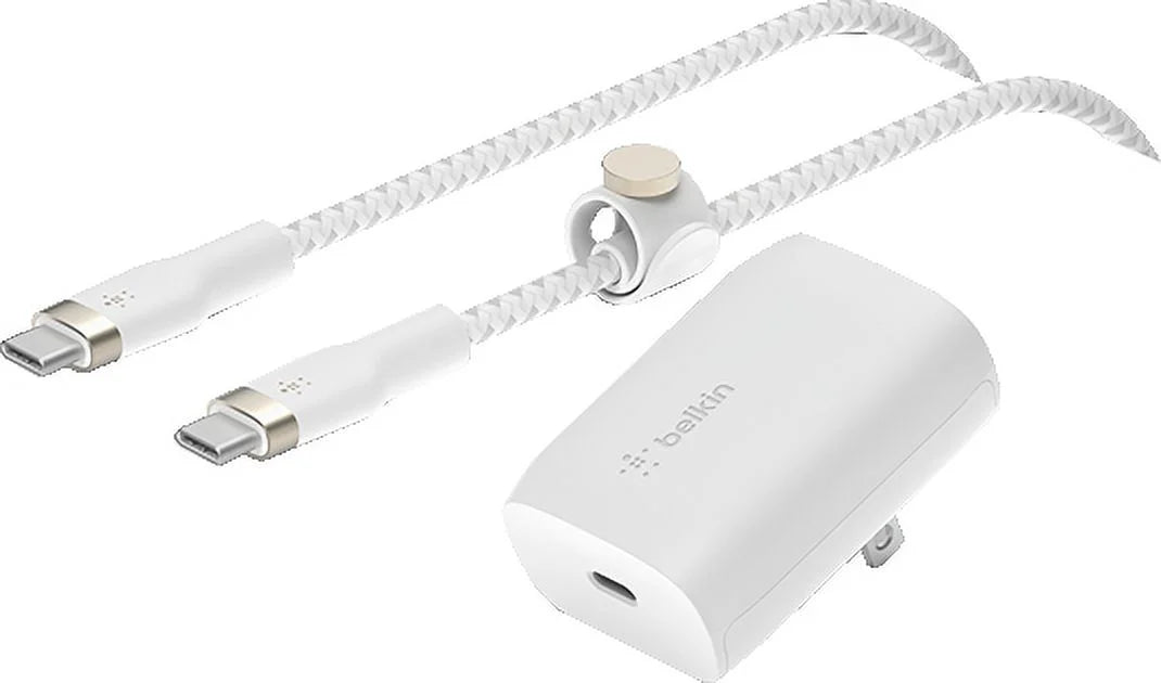 Belkin 30W Wall Charger with USB-C to USB-C Cable Bundle (Boost Charge) - White