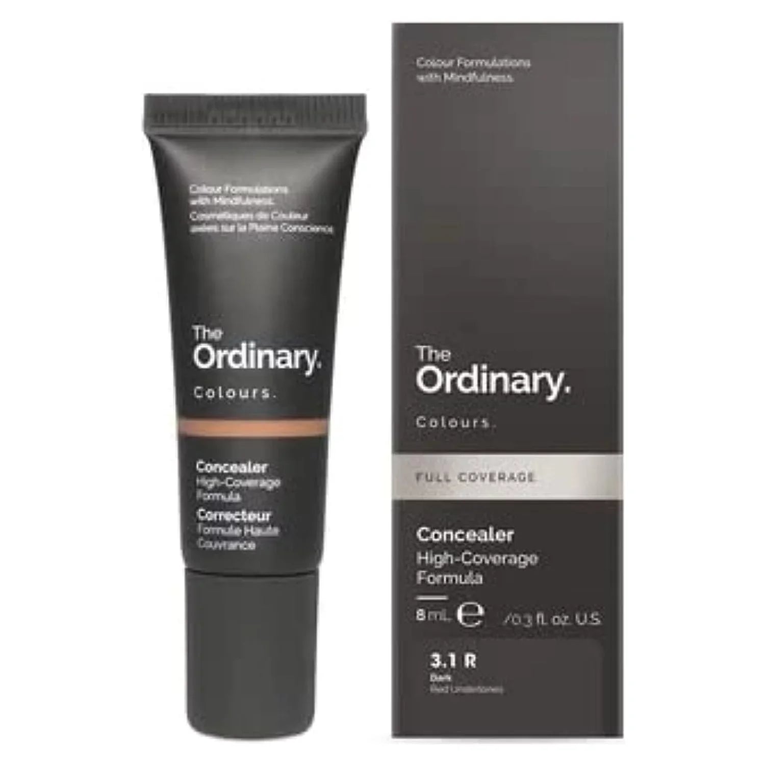 The Ordinary. Colours. Concealer, Full Coverage, 3.1R Dark Red Undertones, 0.3 fl. oz. (8 mL)