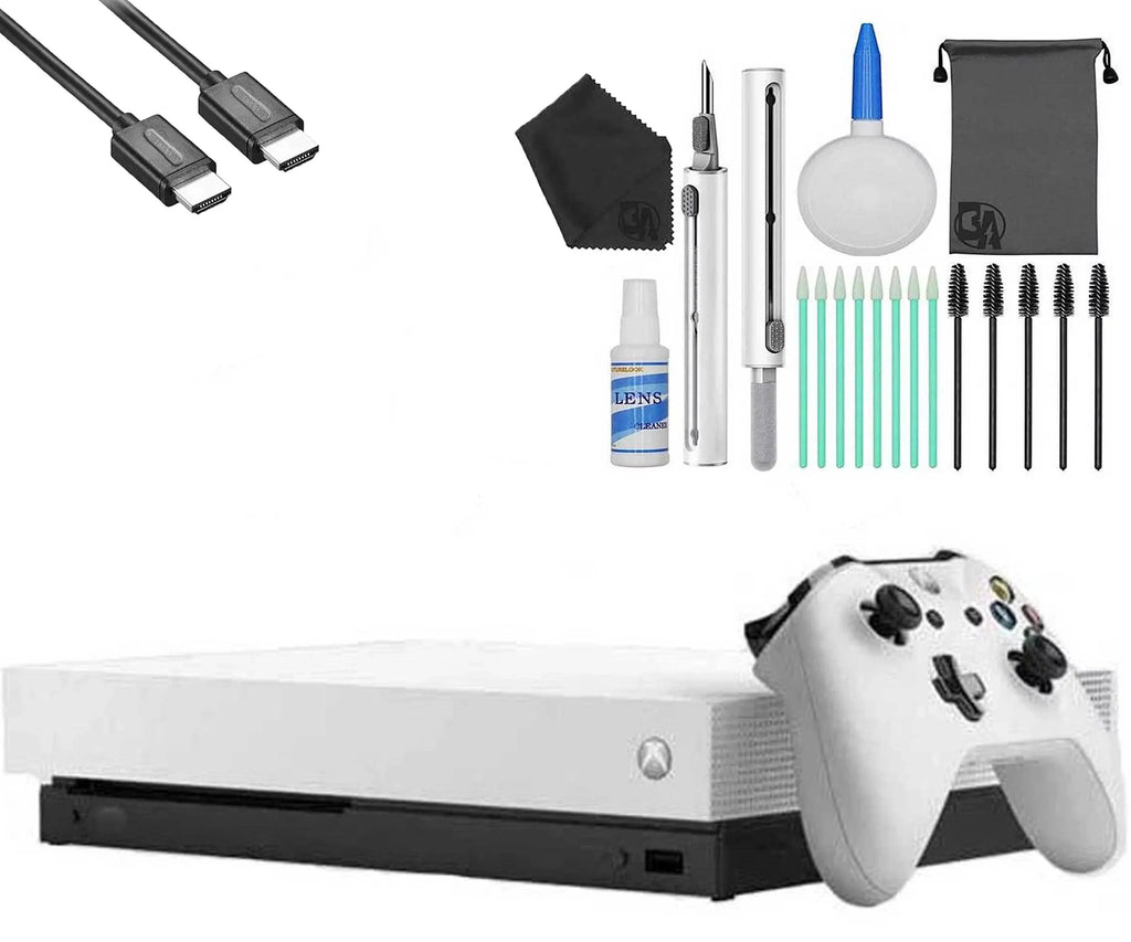 Microsoft Xbox One X 1TB Gaming Console White with HDMI Cleaning Kit