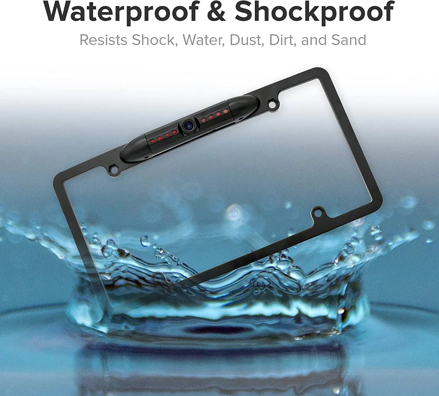 Backup Camera Rearview License Plate Frame for ALPINE ILX-F409 ILXF409 Midnight