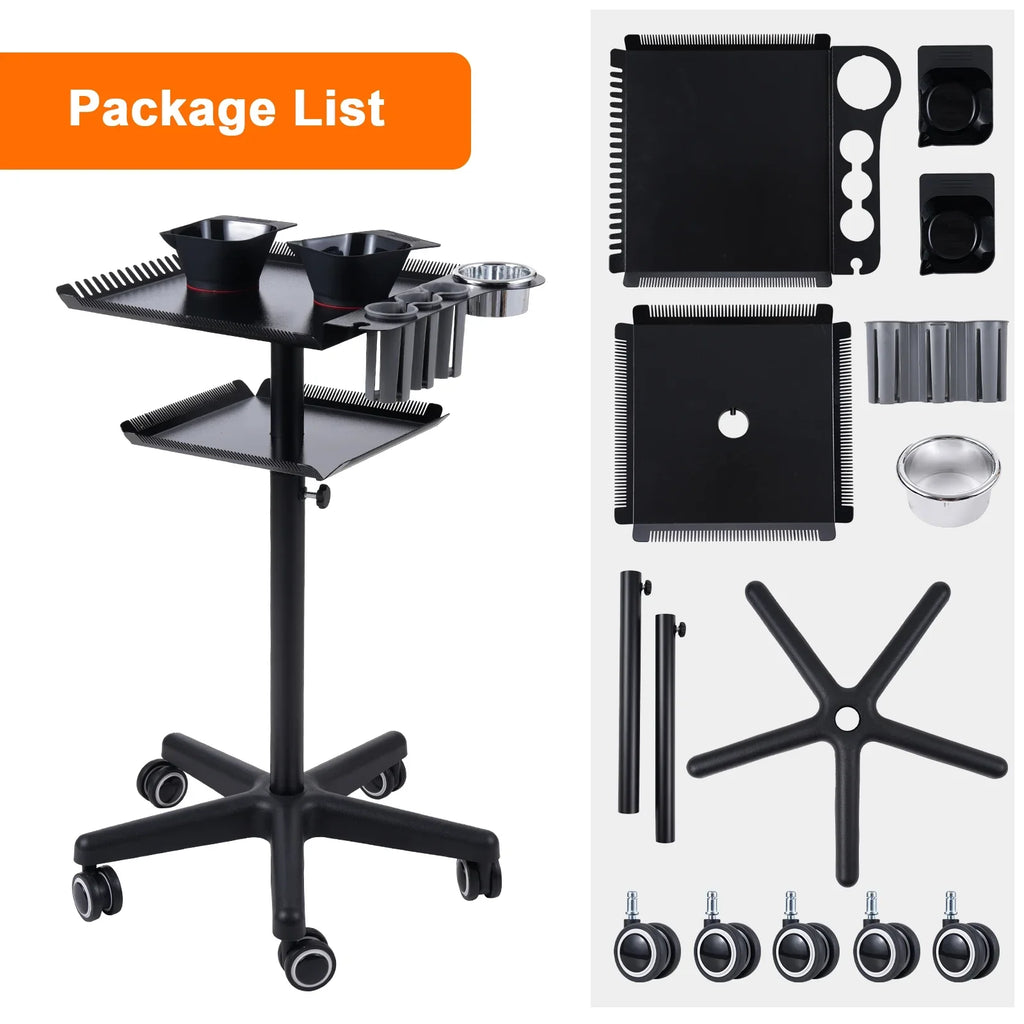 Bestauty Trolley,Station Hair Movable Cart Salons Stand Movable Salon Stand Hair Hair With 2 Adjustable Beauty Salon Clinic 2 Adjustable Salon On Wheels 2-tier Salon Cart Beauty Adjustable Salon Cart