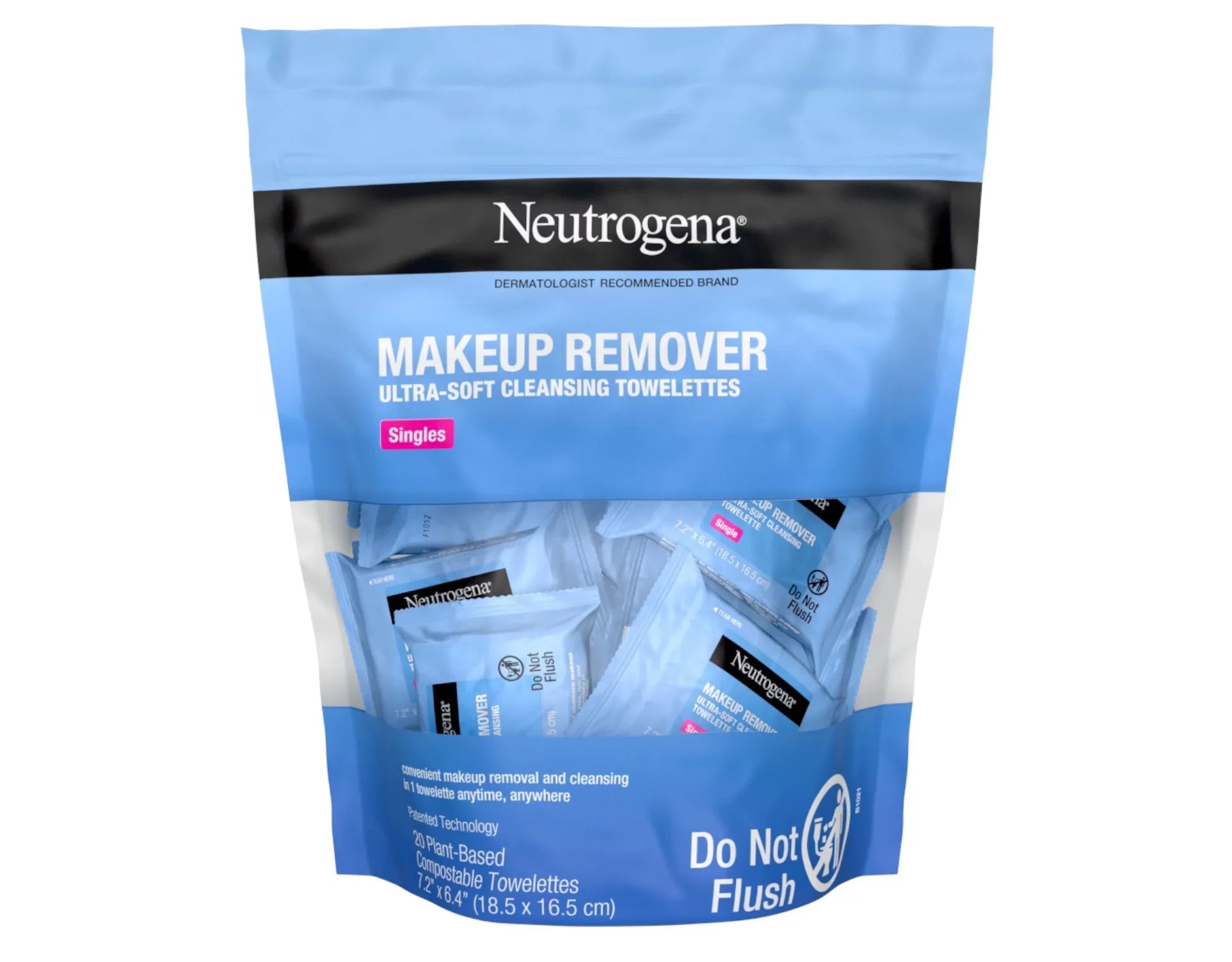 Neutrogena Makeup Remover Cleansing Towelette, Singles, 20 Ea, 6 Pack
