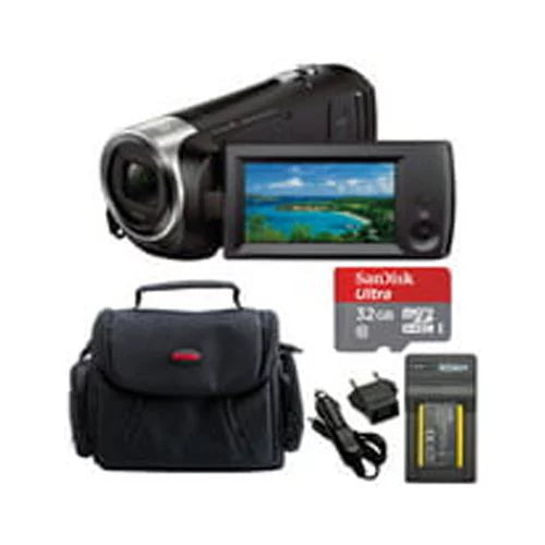 Sony HD Handycam Camcorder Midnight with 32GB microSD Card and Accessory Bundle
