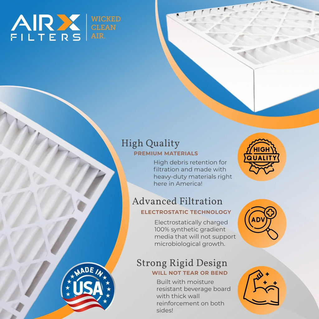 20x20x5 Air Filter MERV 11 Comparable to MPR 1000, MPR 1200 & FPR 7 Compatible with Skuttle 000-0448-003 Premium USA Made 20x20x5 Furnace Filter 2 Pack by AIRX FILTERS WICKED CLEAN AIR.