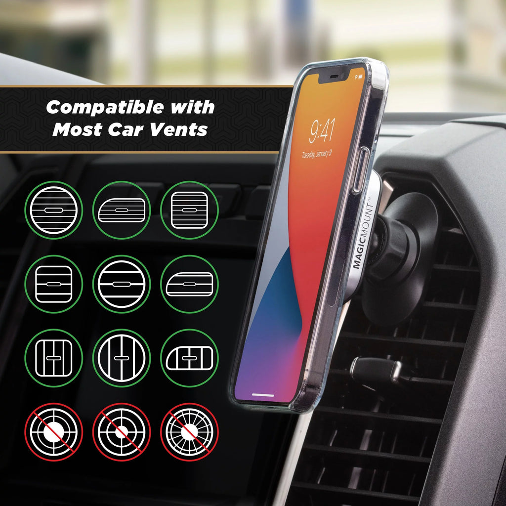 Scosche MP2ODVM-SP1 MagicMount Pro 2 Dash/Vent 4-in-1 Car Magnetic Phone Mount Kit