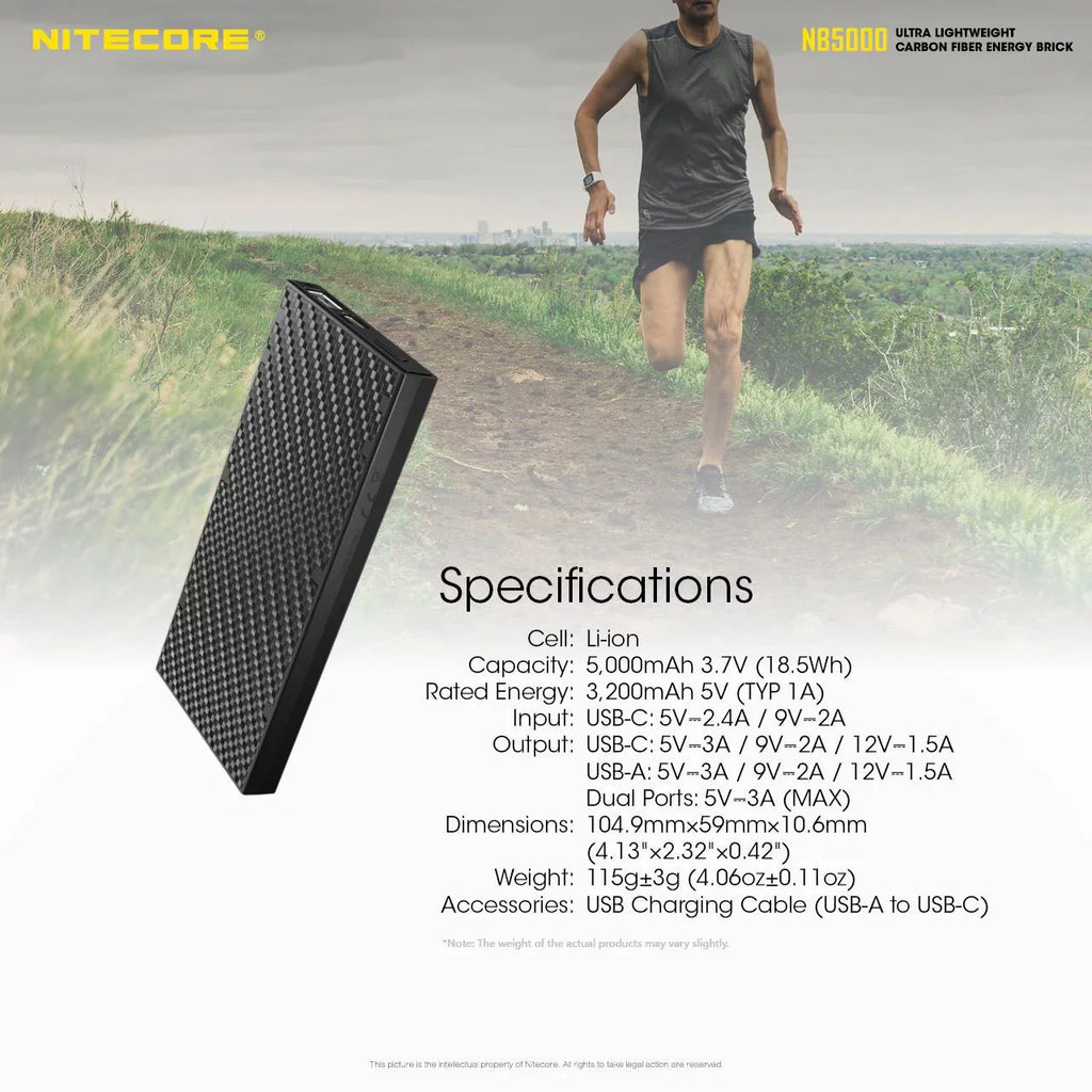 COMBO: Nitecore MH12 V2 CREE XP-L2 V6 LED Flashlight -1200 Gentlemen w/ 21700 Battery and Nitecore NB10000 10,000mAh Power Bank