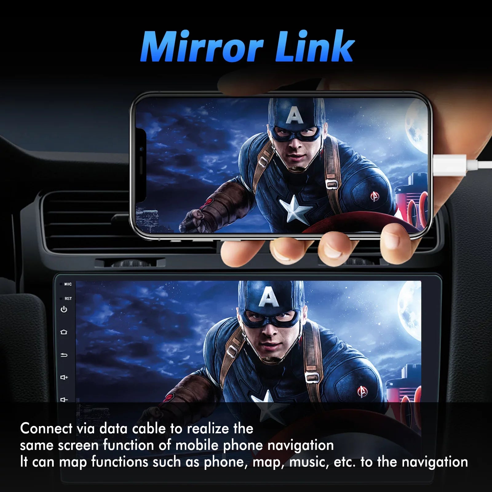 Double Din Car Stereo, 10.1" Android 10.1 Car MP5 Player, HD Touch Screen Car Radio W/Bluetooth Mirror Link GPS Function, Rear Camera Included (2G+32G)