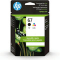 67 Ink Cartridges, Printer Ink 67 Midnight and Tri-Color, Work with HP Deskjet 2700 2723 HP Deskjet Plus 4100 4155 HP Envy Pro 6455 6458 Series 2Pack