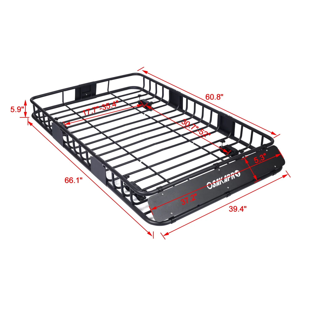 Rooftop Cargo Carrier BasketMotoring Roof RackTop Mount Roof Rack Midnight steel