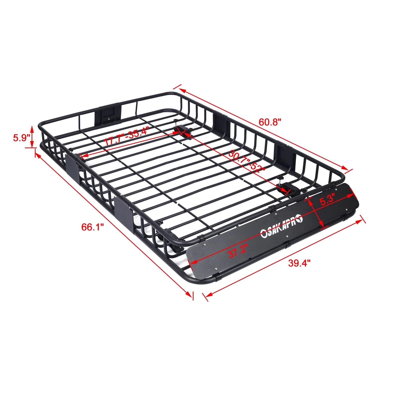 Rooftop Cargo Carrier BasketMotoring Roof RackTop Mount Roof Rack Midnight steel