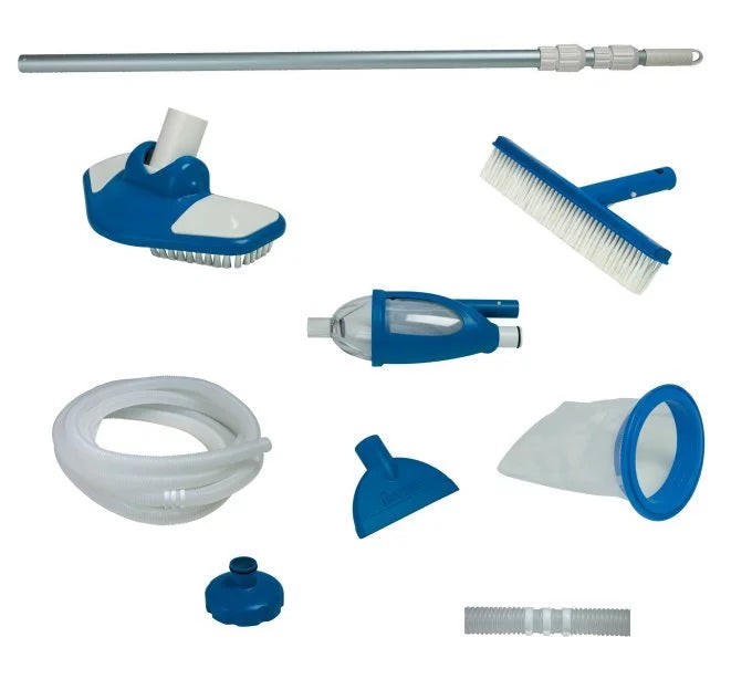 Intex 2100 GPH Sand Filter Pump, Deluxe Pool Maintenance Kit, & Pool Skimmer