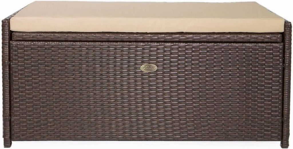 Deck Box W/Seat Cushion 60 Gallon Outdoor Patio Storage Bench Shed Cabinet Container Furniture Pools Yard Tools Porch Backyard