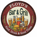 FLOYD'S Bar and Grill 12" Round Metal Sign Kitchen Wall Decor 200120020165