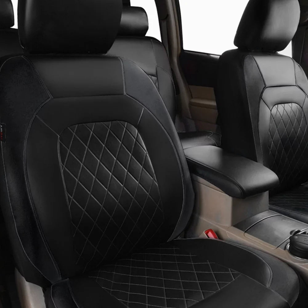 Andoe 9 Pcs Car Seat Cover, 5 Seats PU Leather Universal Seat Cover Full Set Auto Interior Accessories for Auto Trucks Van SUV