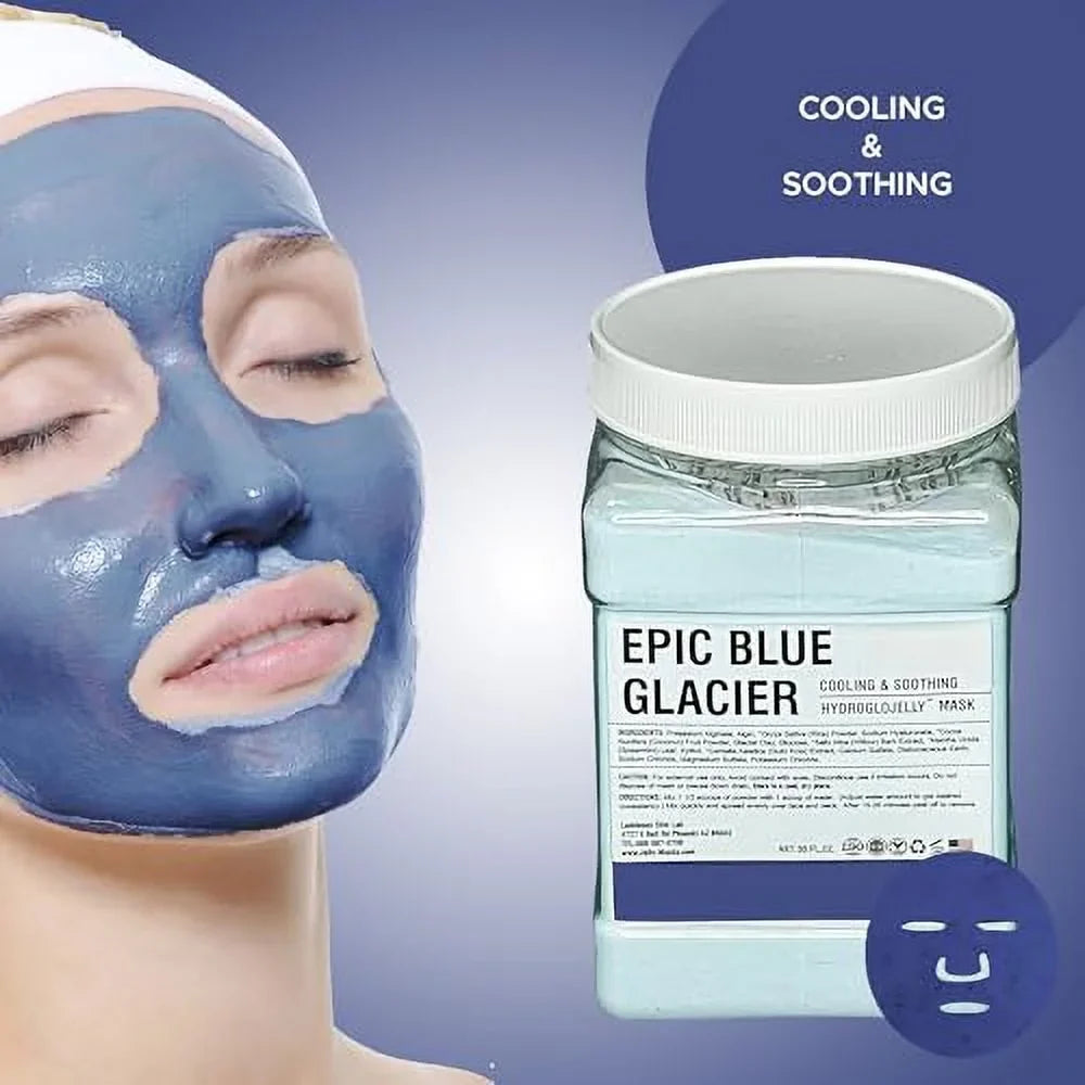 Luminous Skin Lab Epic Blue Glacier Jelly Mask, Professional Pack Peel off Facial Mask - Anti-Aging, Reducing Dark Spot & Natural Skin People - Suitable for All Skin Types | 30 fl oz